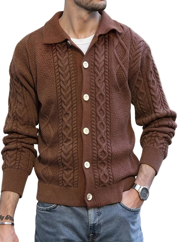 Men’s Textured Button-Front Cardigan